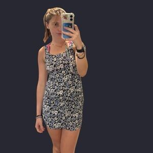 American Eagle Outfitters Floral Mini Dress - Black and White